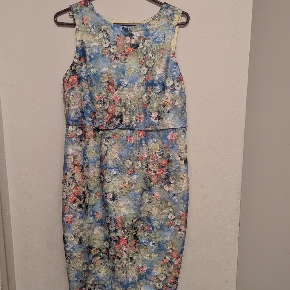 Cartise Floral Sleeveless Dress - Blue and Green size 8
